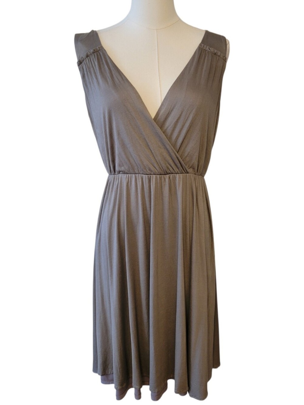 LOFT Olive Green Sleeveless Fit & Flare Dress Size Medium